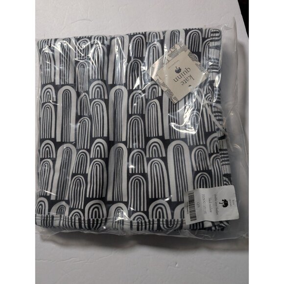 Kate Quinn Double Layer Blanket Black and White Rainbow Organic